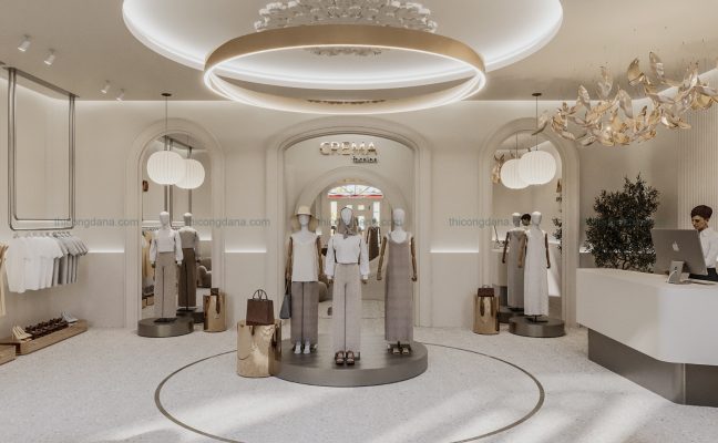 Thiết kế thi công nội thất cửa hàng thời trang nữ trọn gói tại Đà Nẵng