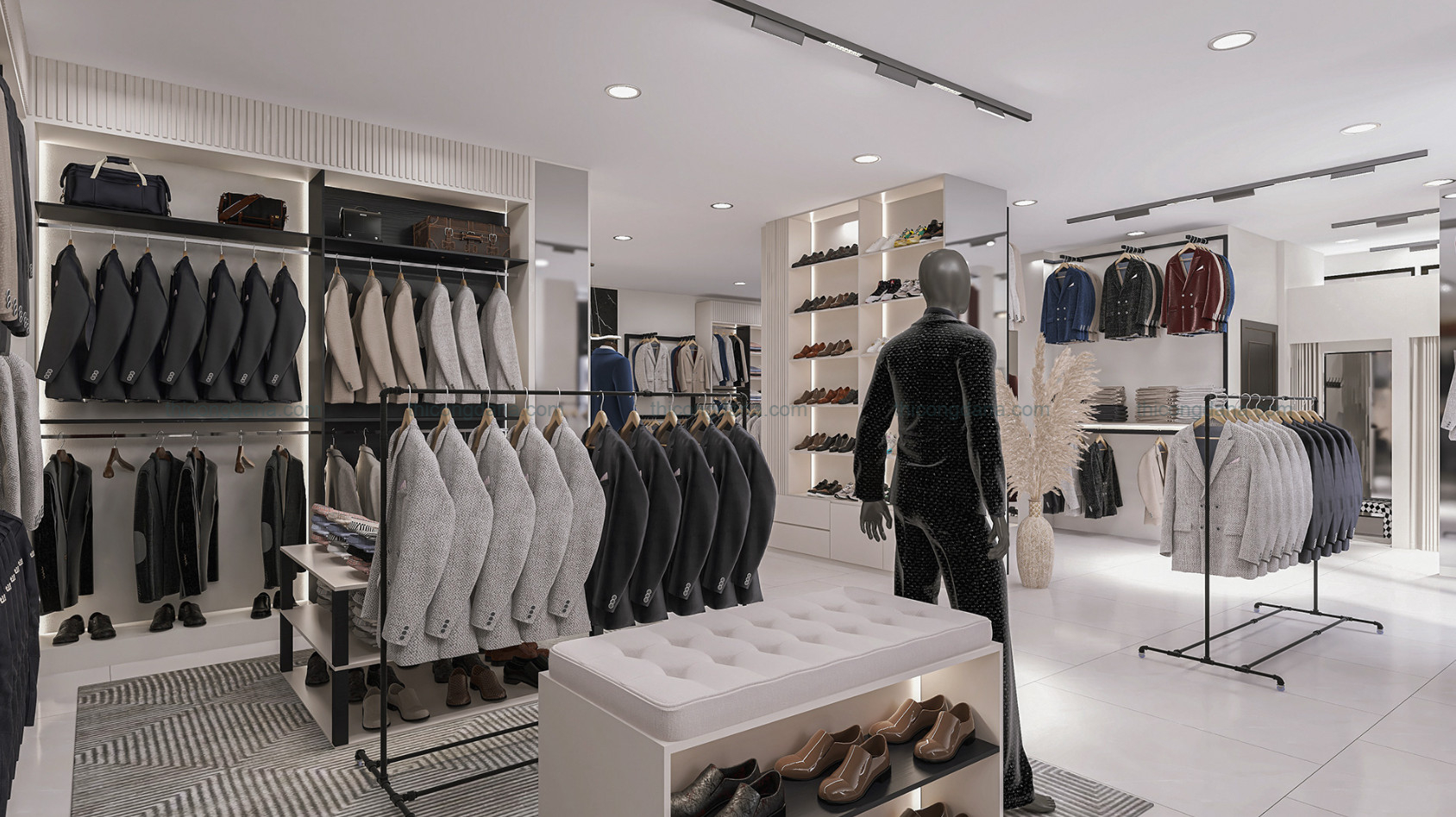 Thiết kế thi công nội thất shop áo vest phong cách hiện đại lịch lãm tại Đà Nẵng