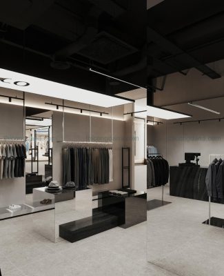 Thiết kế thi công nội thất shop áo vest phong cách hiện đại lịch lãm tại Đà Nẵng