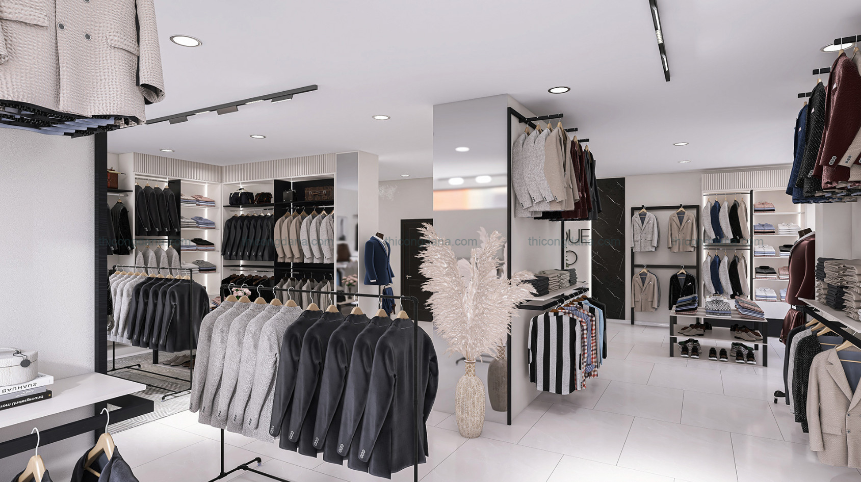 Thiết kế thi công nội thất shop áo vest phong cách hiện đại lịch lãm tại Đà Nẵng