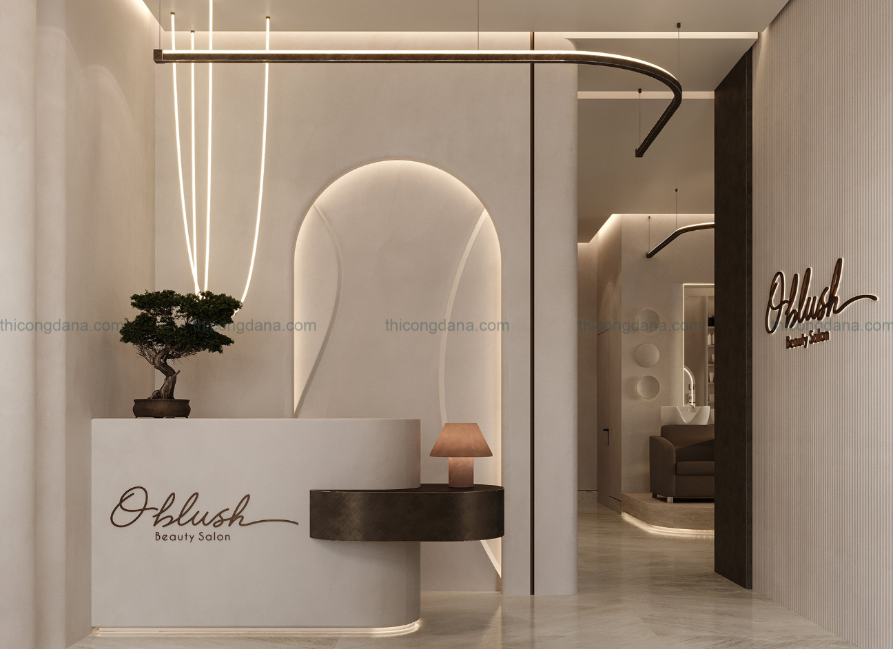 Thiết kế decor salon tóc tại Đà Nẵng cao cấp hiện đại sang trọng