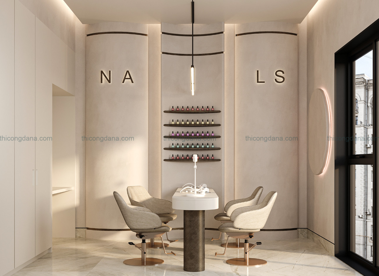 Thiết kế decor salon tóc tại Đà Nẵng cao cấp hiện đại sang trọng