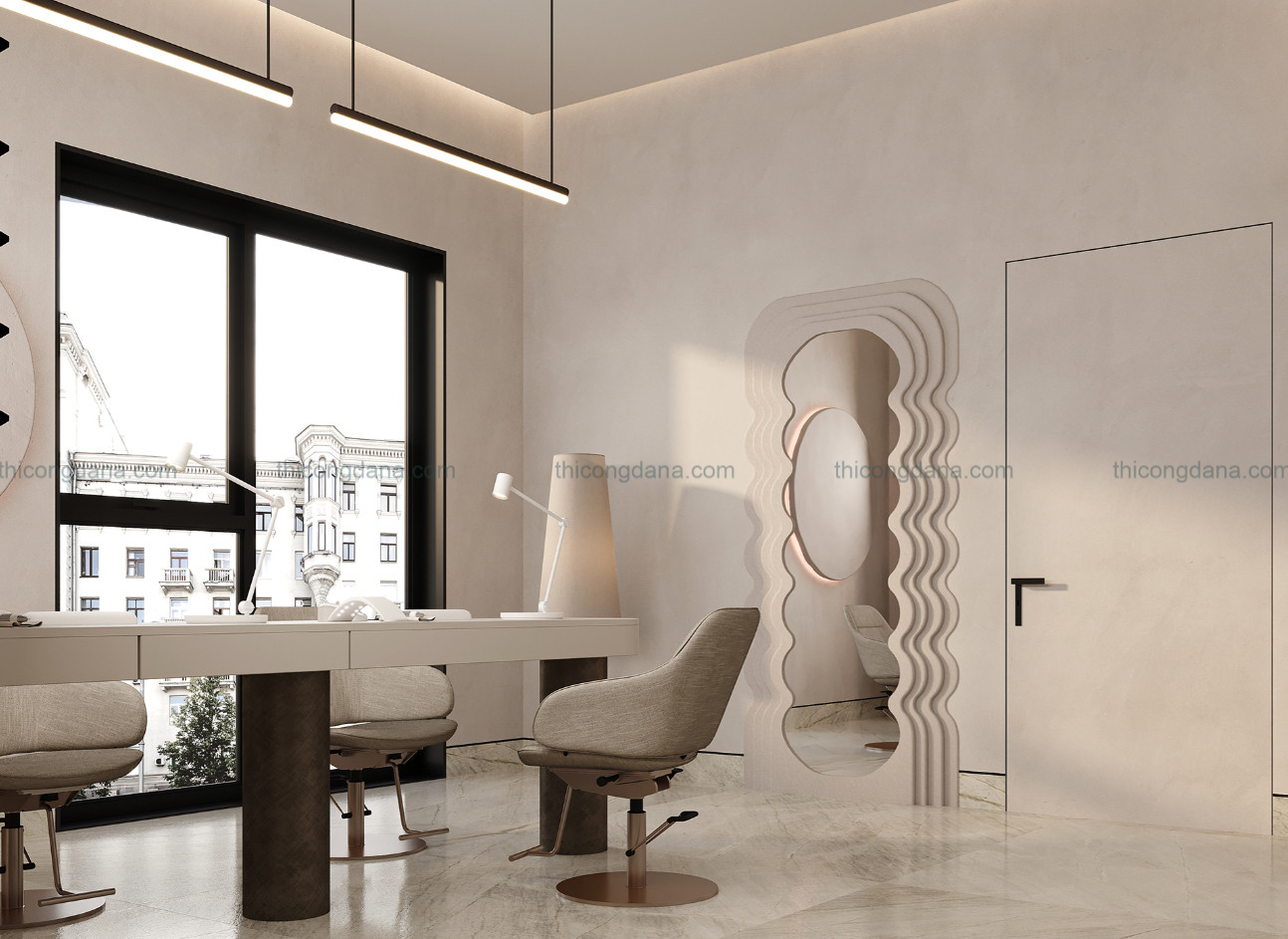 Thiết kế decor salon tóc tại Đà Nẵng cao cấp hiện đại sang trọng