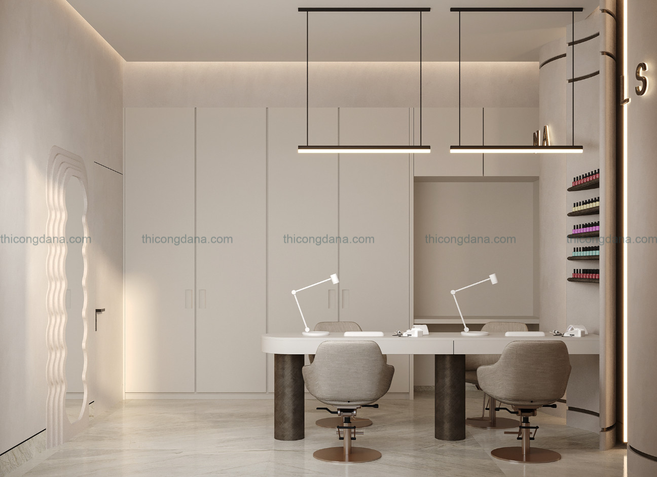 Thiết kế decor salon tóc tại Đà Nẵng cao cấp hiện đại sang trọng
