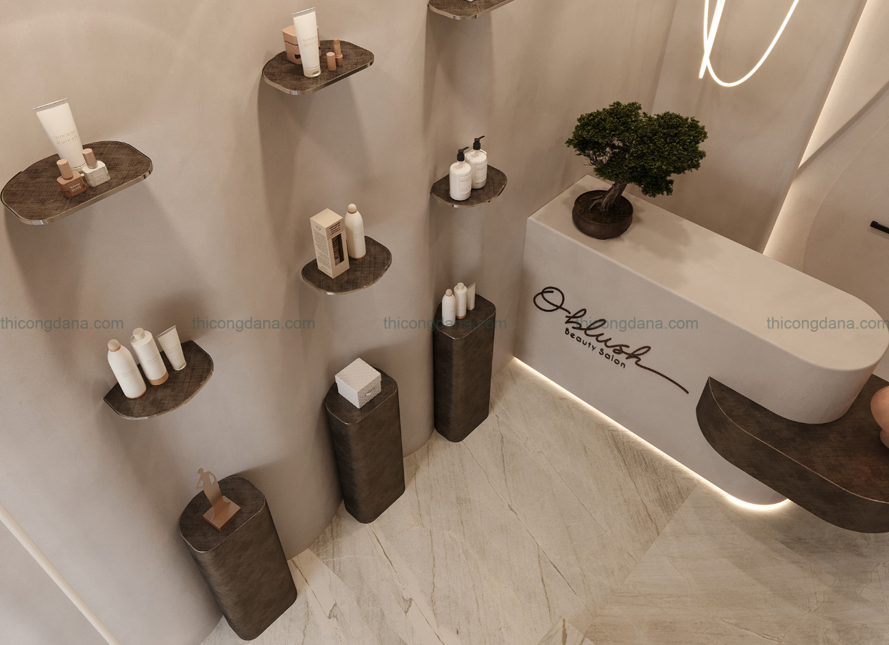 Thiết kế decor salon tóc tại Đà Nẵng cao cấp hiện đại sang trọng