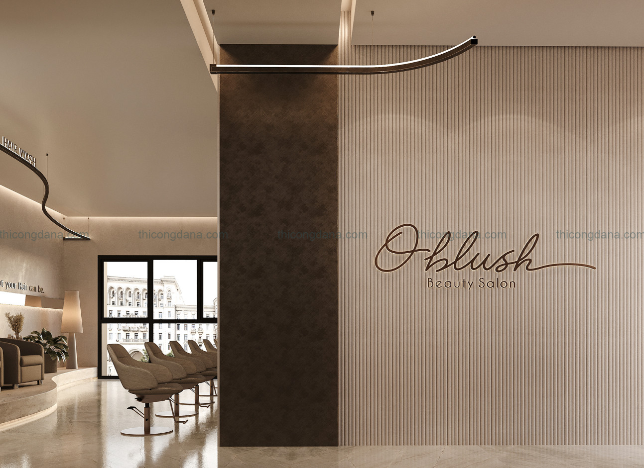Thiết kế decor salon tóc tại Đà Nẵng cao cấp hiện đại sang trọng