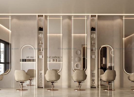 Thiết kế decor salon tóc tại Đà Nẵng cao cấp hiện đại sang trọng