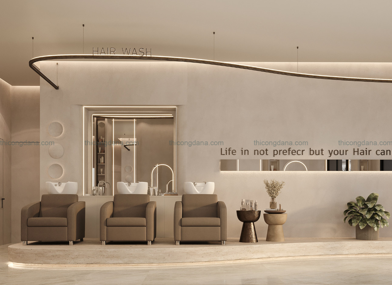Thiết kế decor salon tóc tại Đà Nẵng cao cấp hiện đại sang trọng