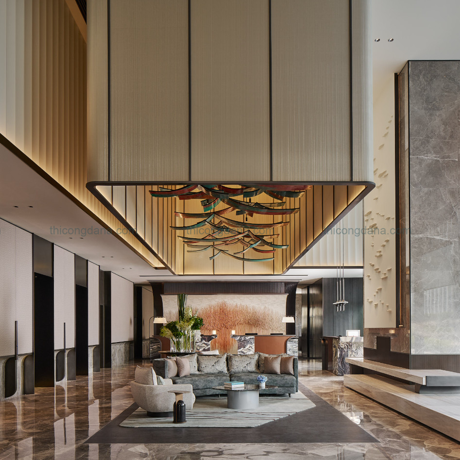 Thiết kế thi công nội thất hotel trọn gói theo phong cách kiến trúc hiện đại sang trọng