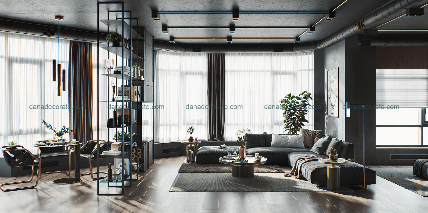 Thiết kế thi công phòng khách trọn gói theo phong cách hiện đại tại Đà Nẵng