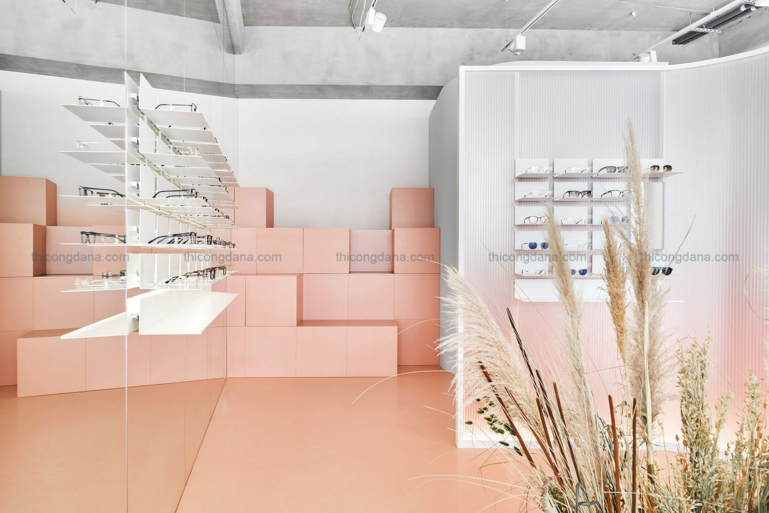 Thiết kế thi công trọn gói cửa hàng mắt kính thời trang phong cách hiện đại sang trọng tại Đà Nẵng