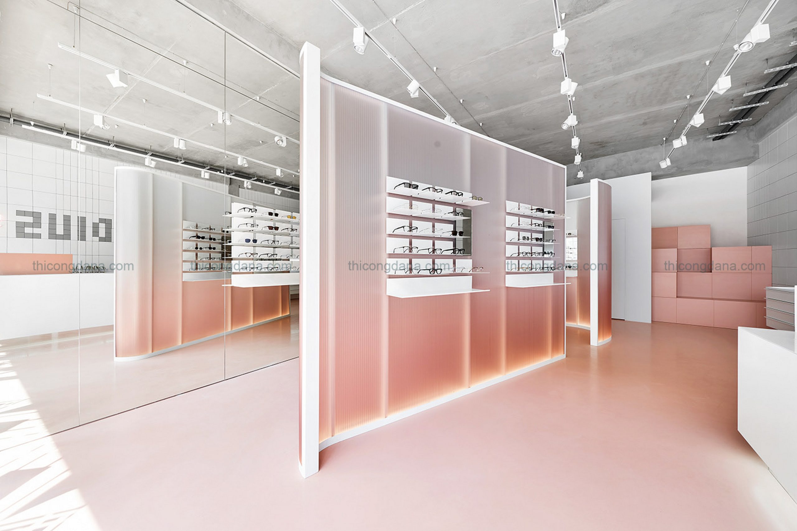 Thiết kế thi công trọn gói cửa hàng mắt kính thời trang phong cách hiện đại sang trọng tại Đà Nẵng