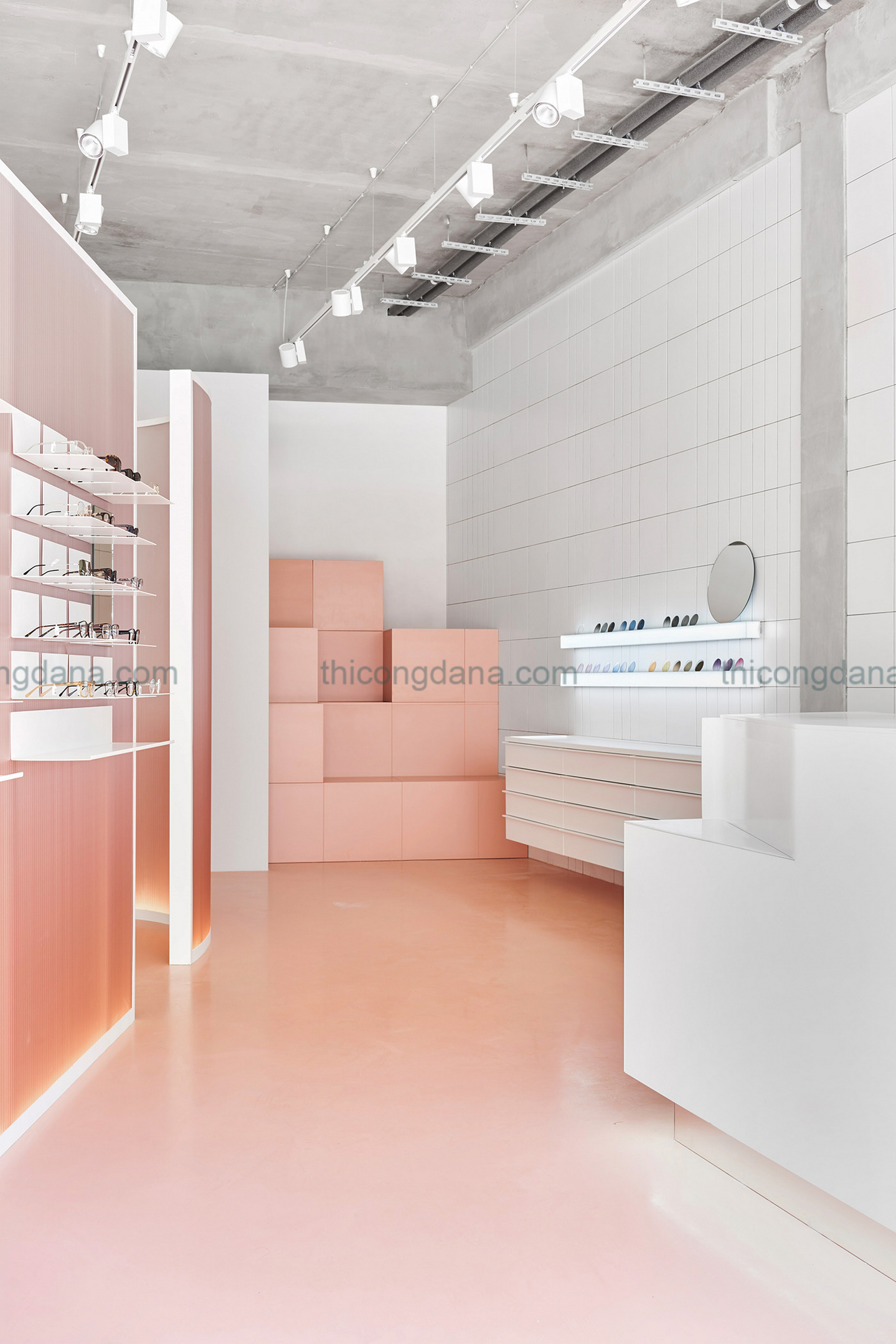 Thiết kế thi công trọn gói cửa hàng mắt kính thời trang phong cách hiện đại sang trọng tại Đà Nẵng