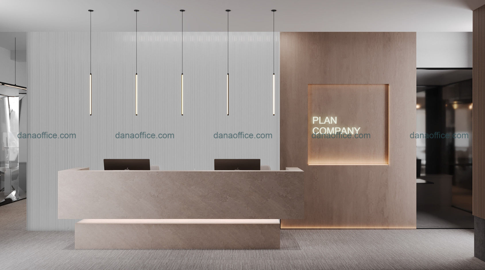 Decor văn phòng đơn giản 