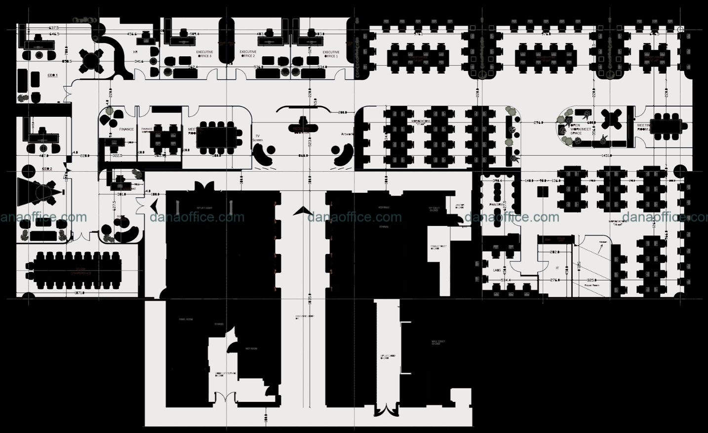 Bản vẽ thiết kế nội thất văn phòng 