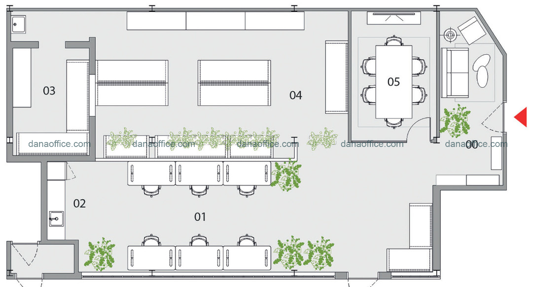Bản thiết kế nội thất văn phòng đẹp