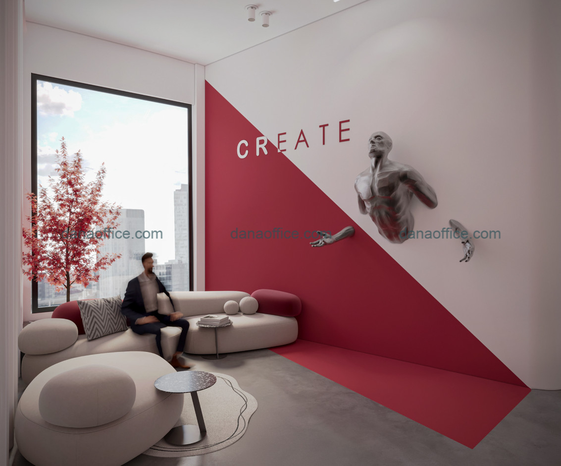 Thiết kế office với gam màu tươi tắn