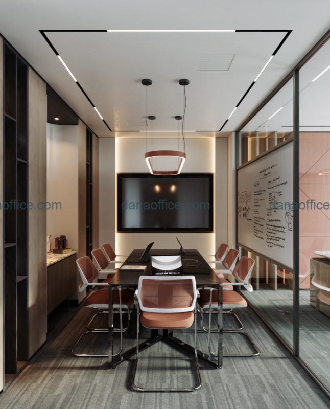 Phòng họp với gam màu tạo không gian thoáng