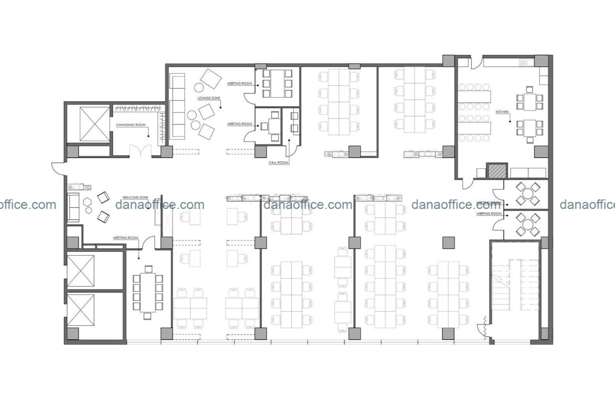 Bản vẽ thiết kế văn phòng thu hút
