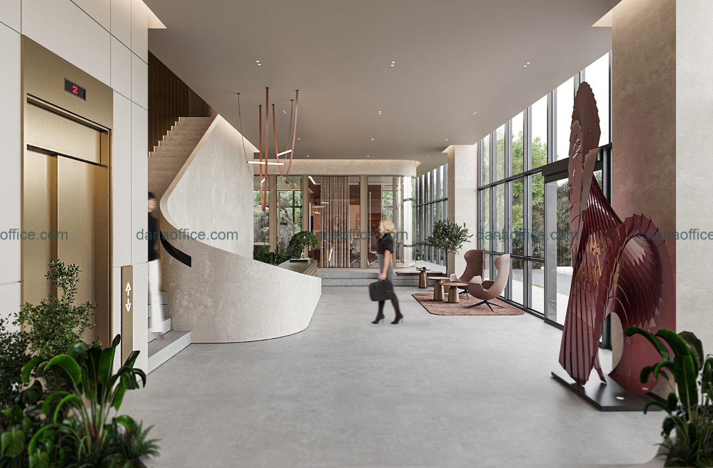 Không gian tiền sảnh thoáng đãng