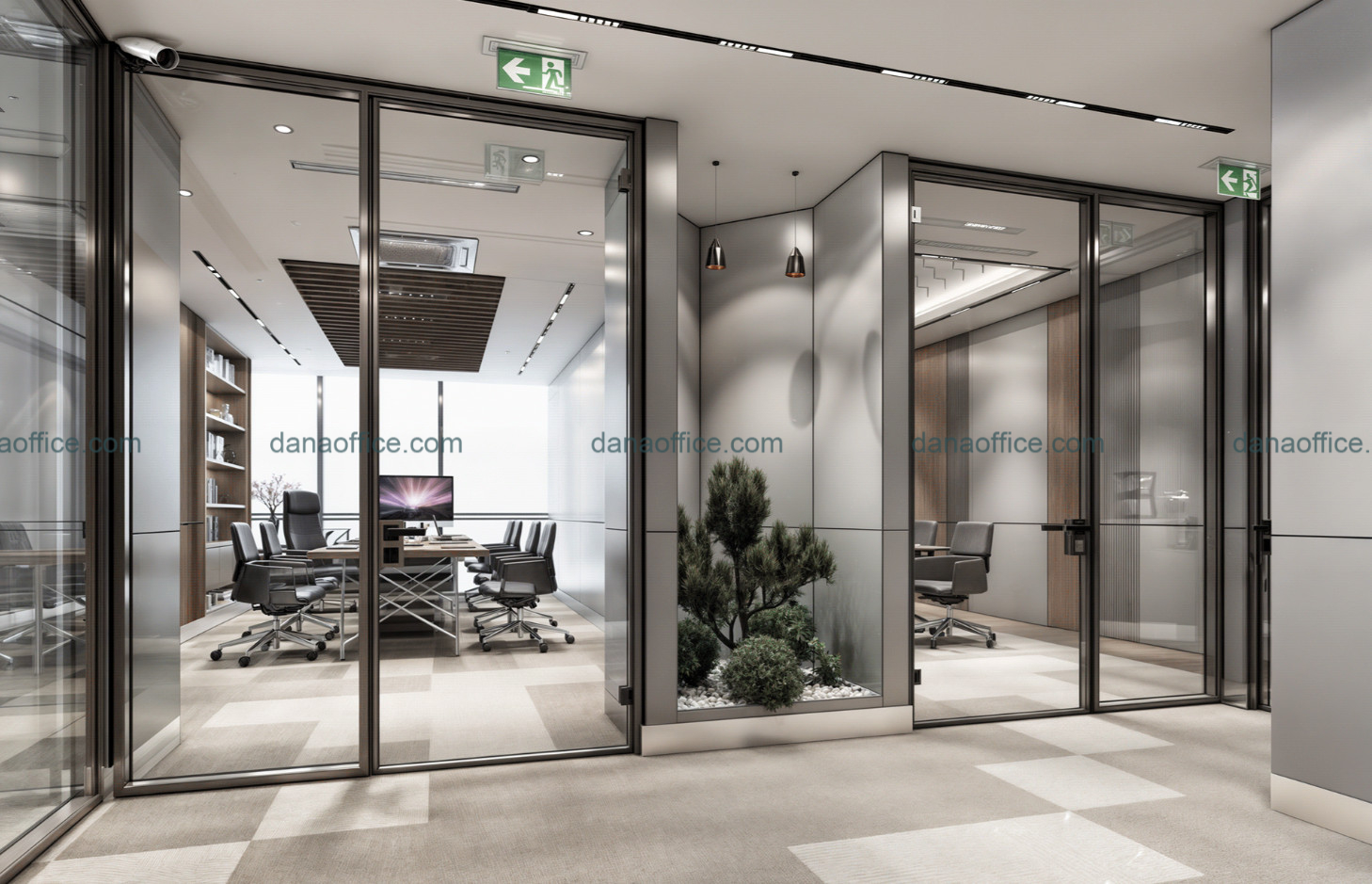 Sử dụng vách ngăn kính giảm tiếng ồn và thu hút