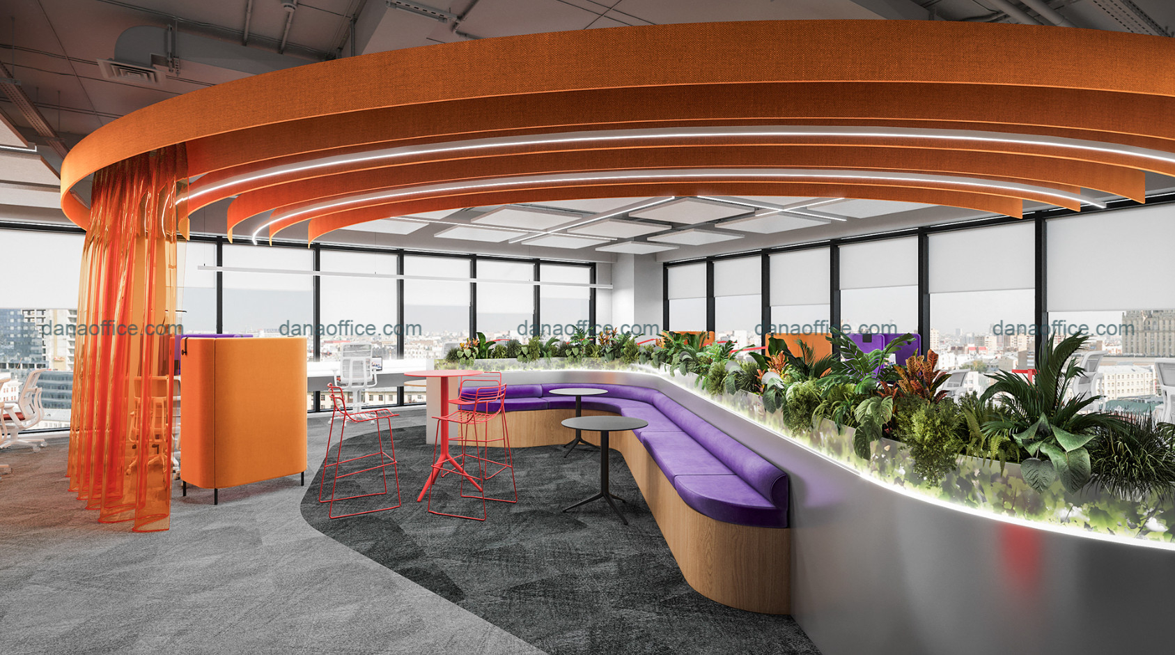 Tiền sảnh bố trí cây xanh thẩm mỹ